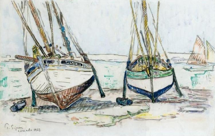 Paul Signac Bateaux de peche, Lomalo China oil painting art